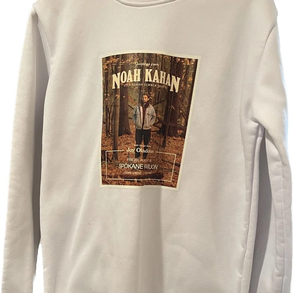 Noah Kahan Crewneck Sweatshirt Stick Season 2023 White Size Medium Adult Photo - Picture 6 of 6